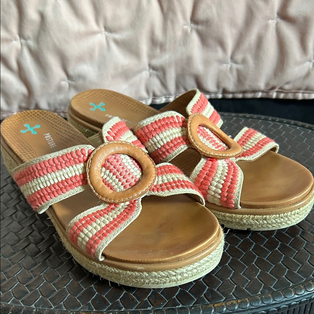 Stylish Striped Sandals with Buckle Detail